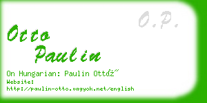 otto paulin business card